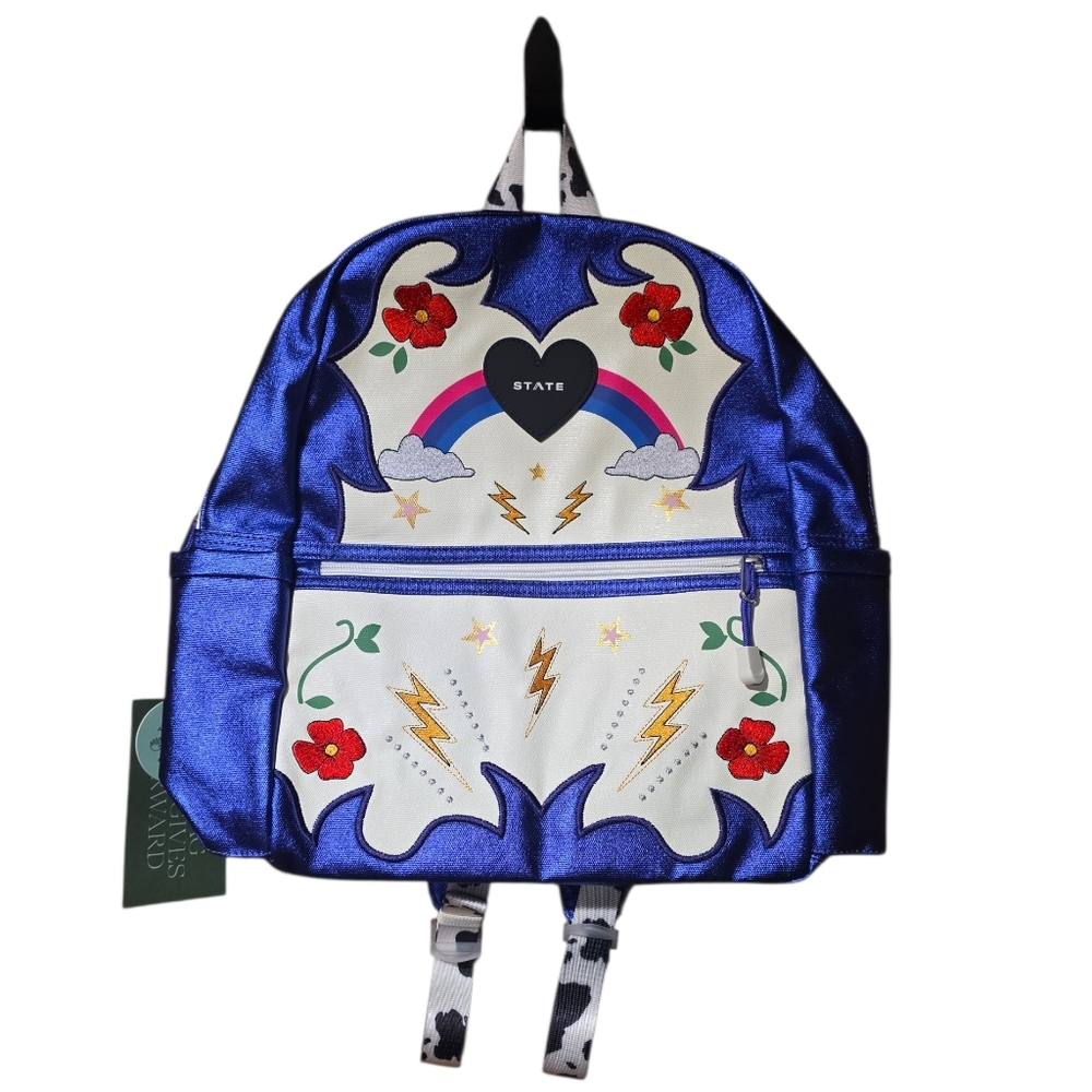 LIMITED Editi State Kane Kids metallic purple cowgirl backpack with cowgirl NWT